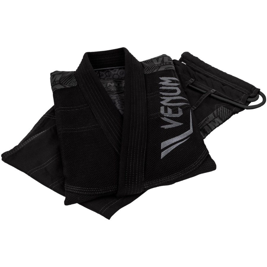 venum elite bjj gi - czarno-czarne
