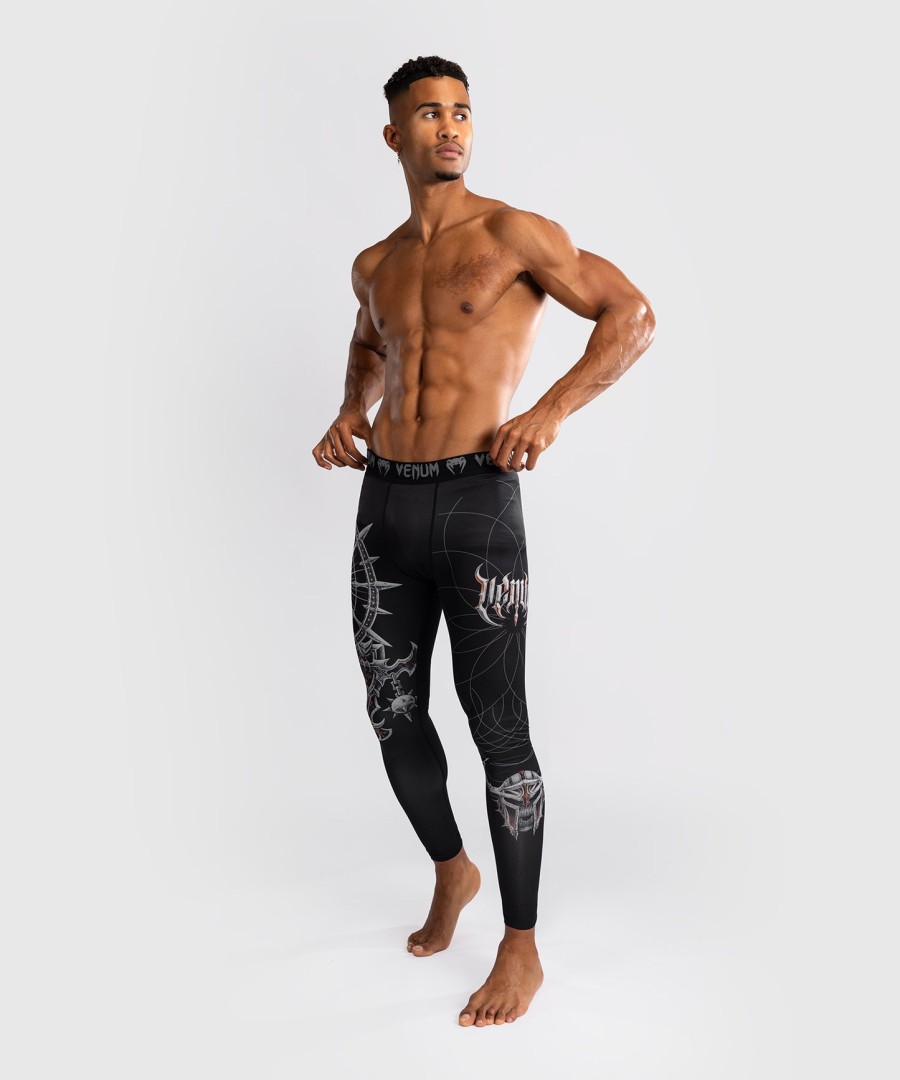 venum gladiator 5.0 męskie ochraniacze na kolana – czarno-srebrne