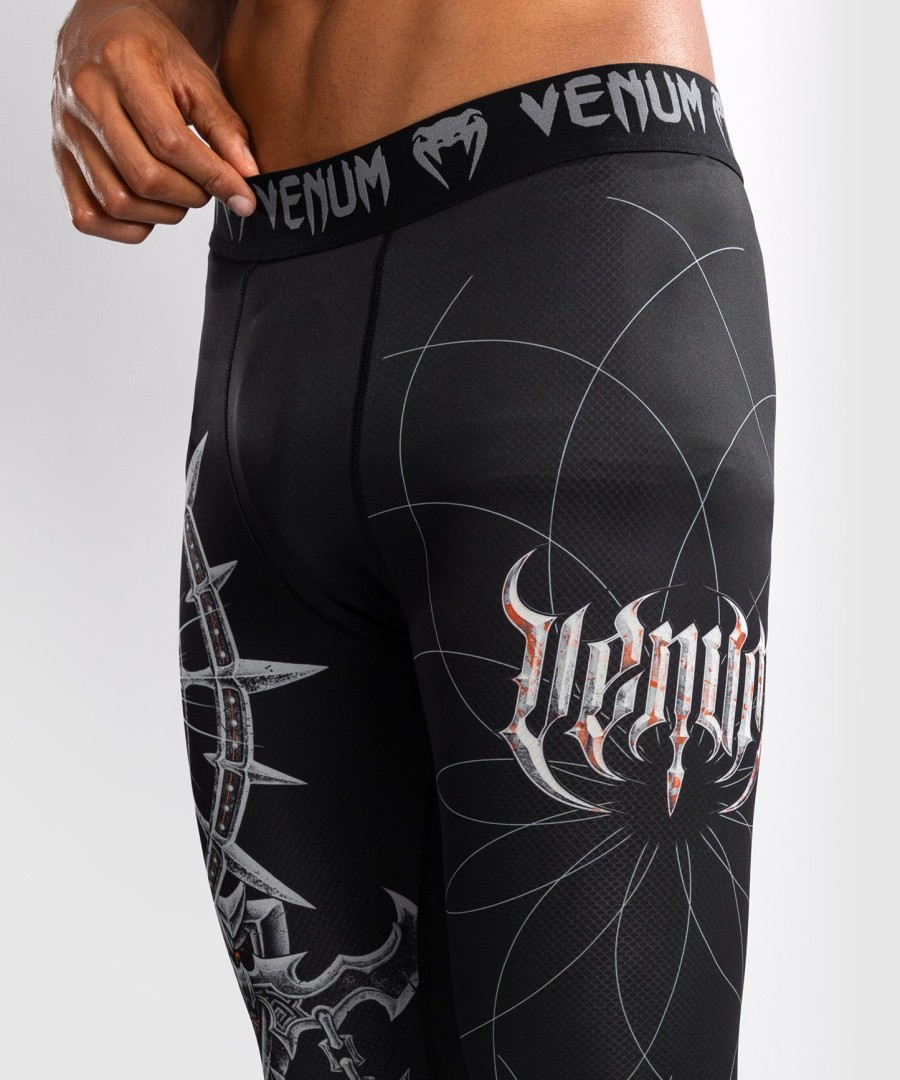 venum gladiator 5.0 męskie ochraniacze na kolana – czarno-srebrne