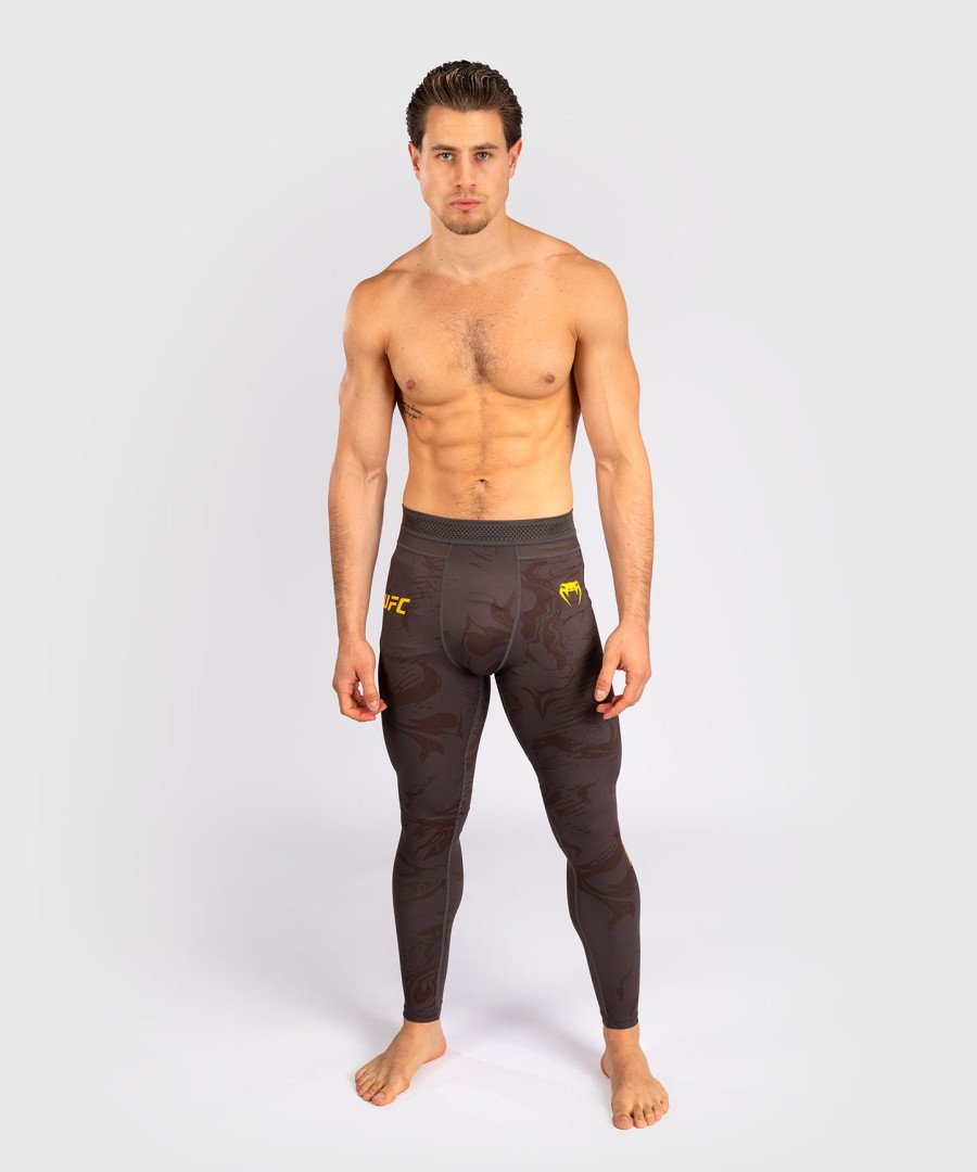 ufc fusion by venum fight week męskie obcisłe spodenki sportowe - earthen brown