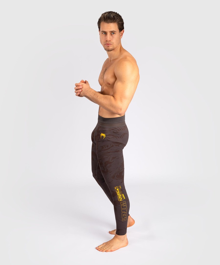 ufc fusion by venum fight week męskie obcisłe spodenki sportowe - earthen brown