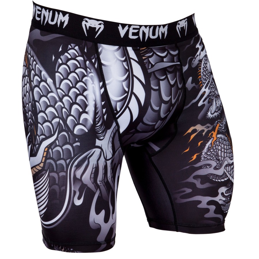 spodenki kompresyjne venum dragon flight – czarno-białe