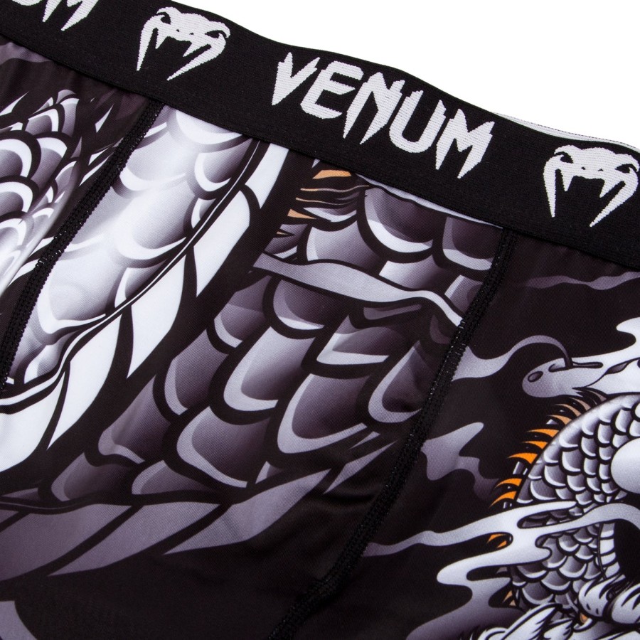 spodenki kompresyjne venum dragon flight – czarno-białe