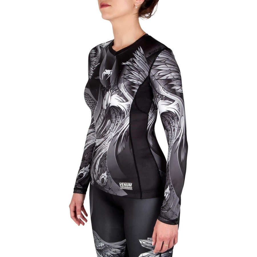rashguard venum phoenix – długie rękawy – czarno-biały – dla kobiet