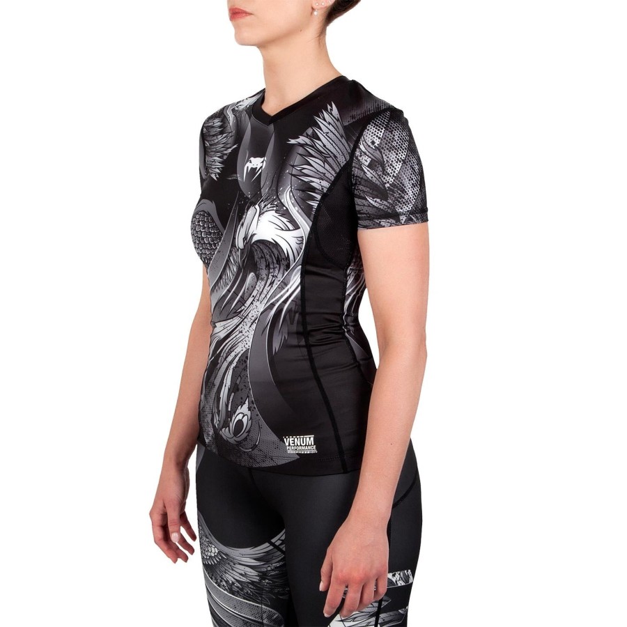 rashguard venum phoenix – krótki rękaw – czarno-biały – dla kobiet