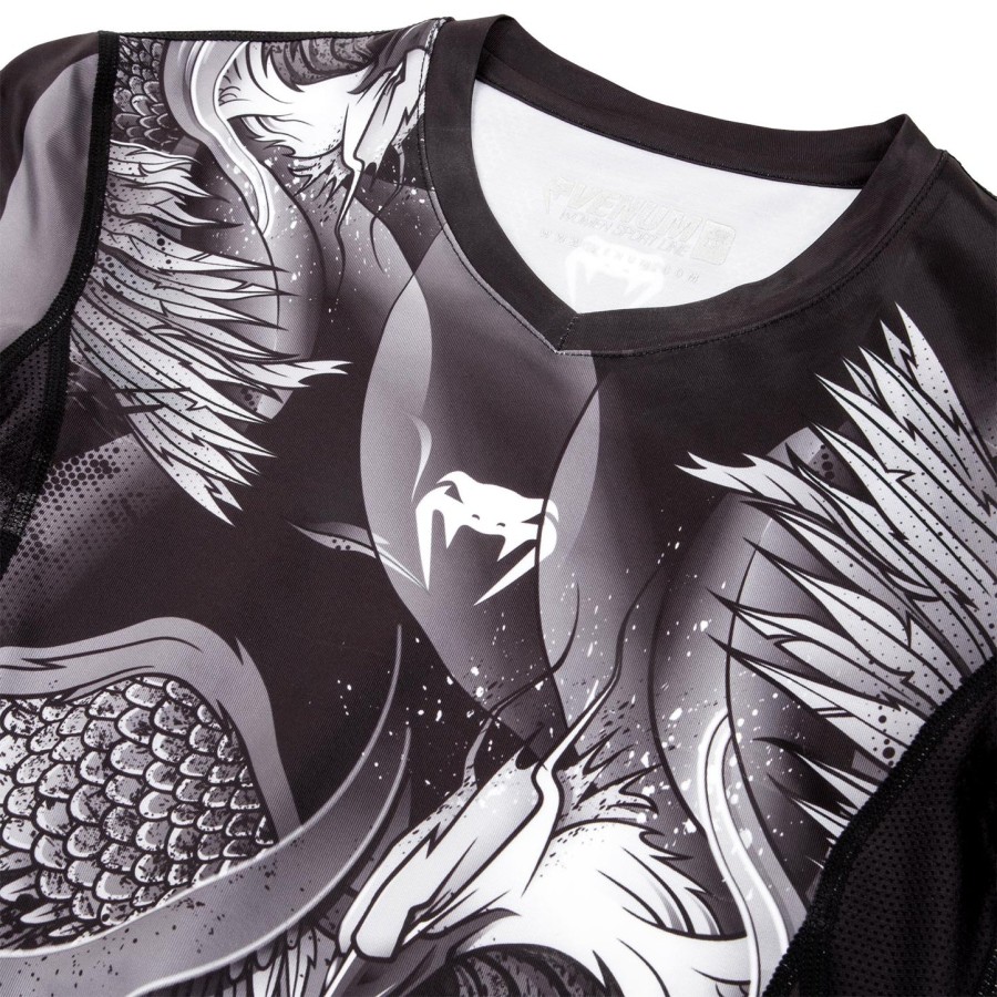 rashguard venum phoenix – krótki rękaw – czarno-biały – dla kobiet