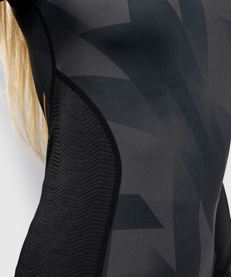 rashguard venum razor – długie rękawy – dla kobiet – czarno-złoty