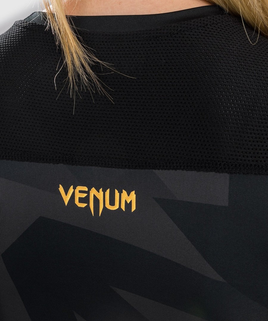 rashguard venum razor – długie rękawy – dla kobiet – czarno-złoty