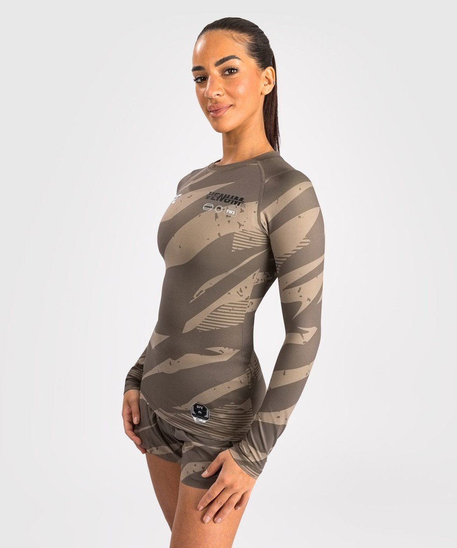 ufc adrenaline by venum fight week damski rashguard z długim rękawem - desert camo