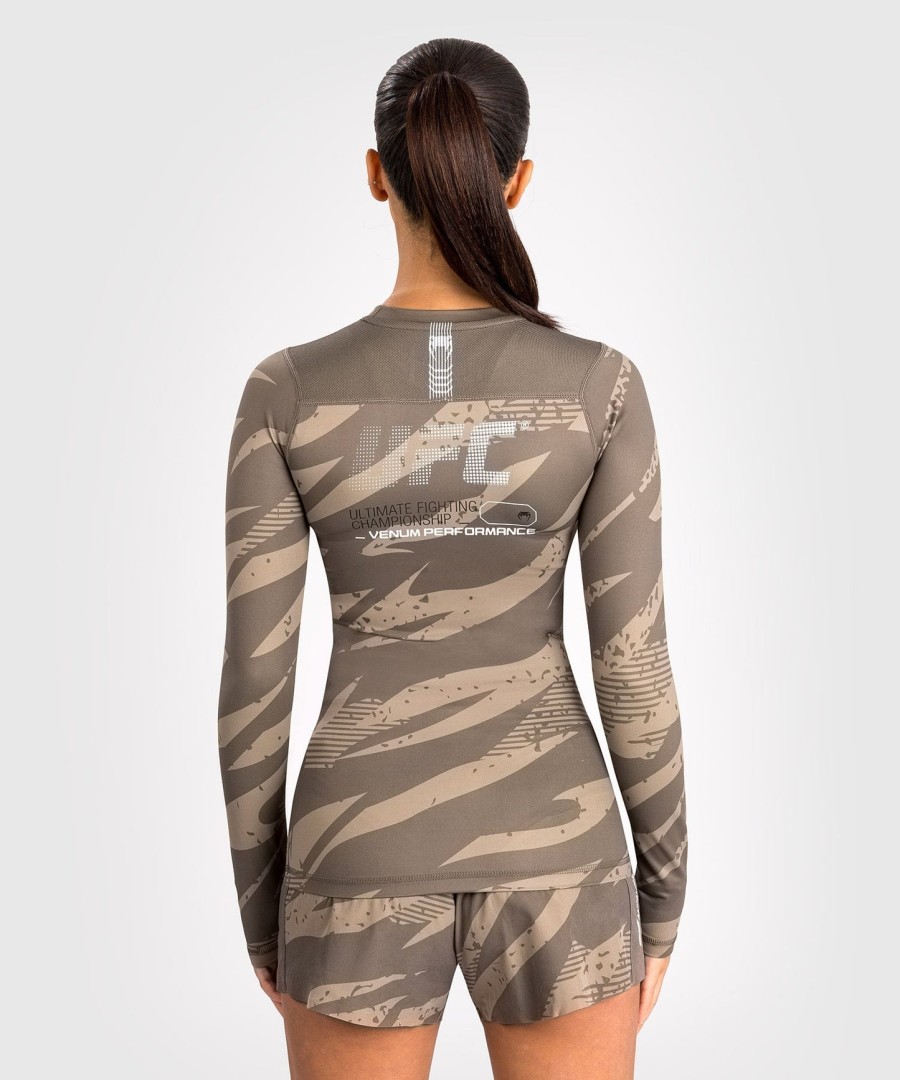 ufc adrenaline by venum fight week damski rashguard z długim rękawem - desert camo