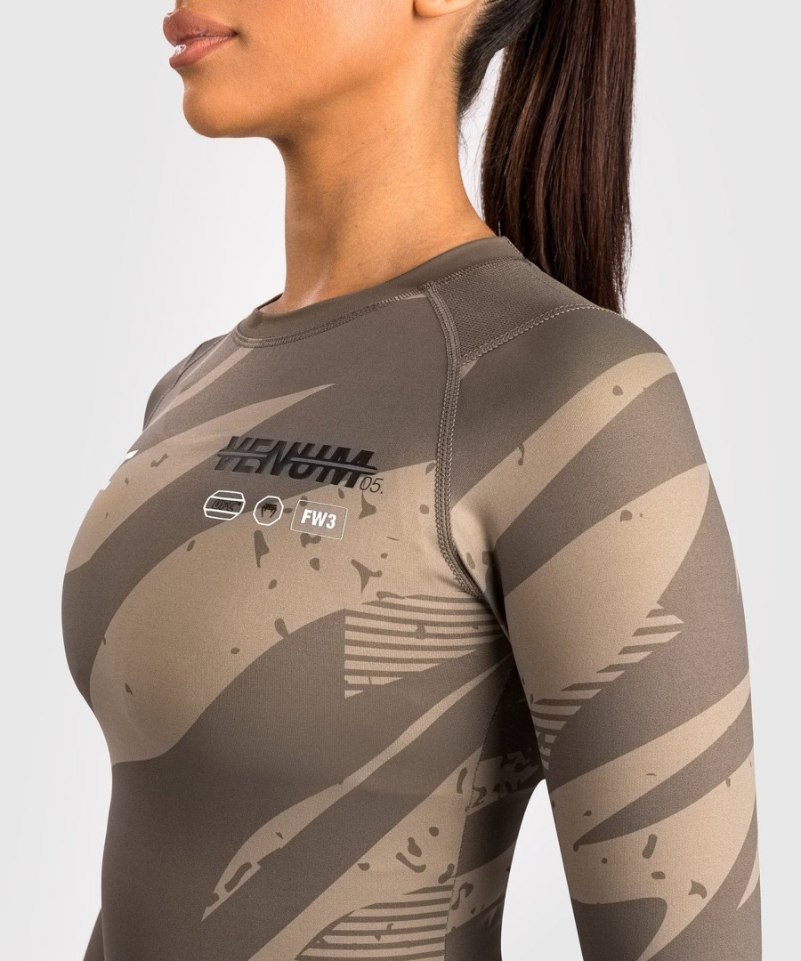 ufc adrenaline by venum fight week damski rashguard z długim rękawem - desert camo