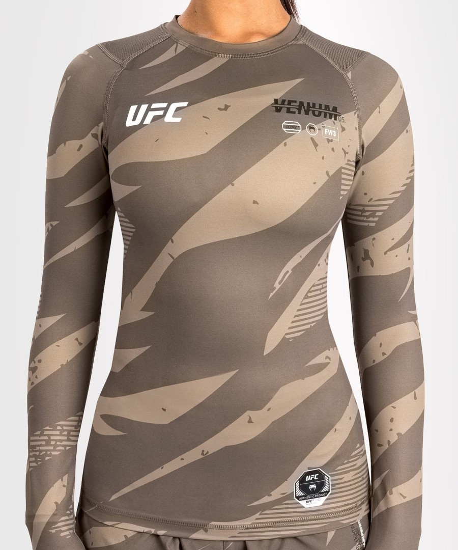ufc adrenaline by venum fight week damski rashguard z długim rękawem - desert camo