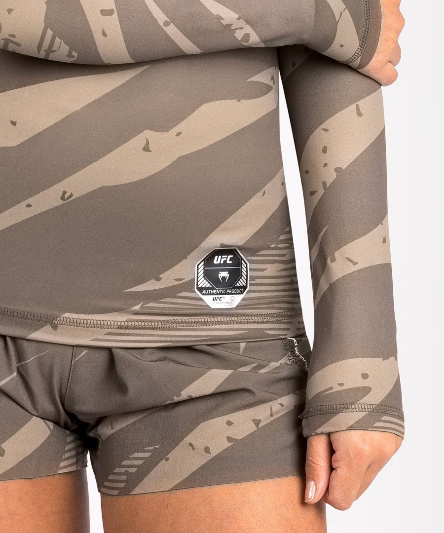 ufc adrenaline by venum fight week damski rashguard z długim rękawem - desert camo