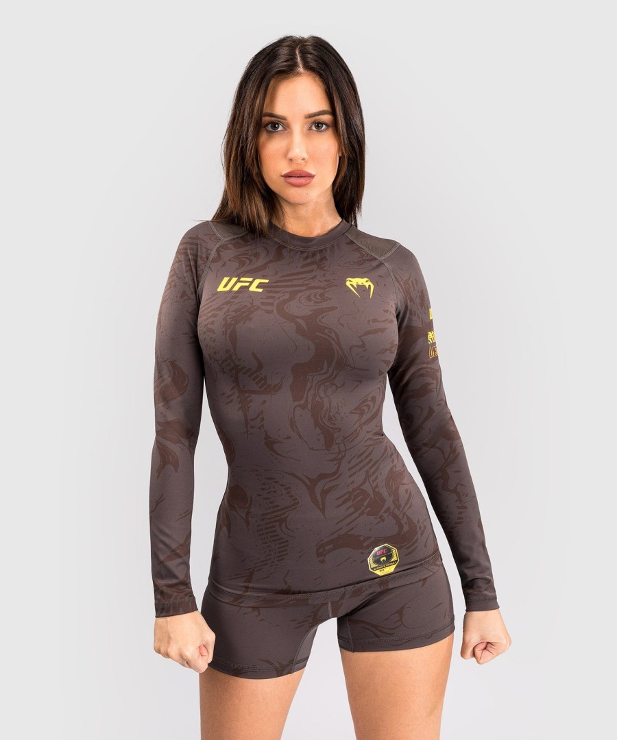 ufc fusion by venum fight week damski rashguard z długim rękawem – ziemisty brąz