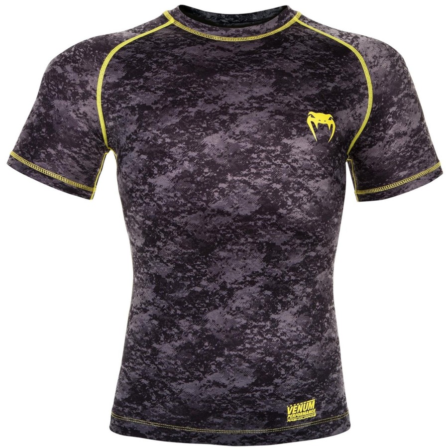 rashguard venum tramo – krótki rękaw – czarno-żółty