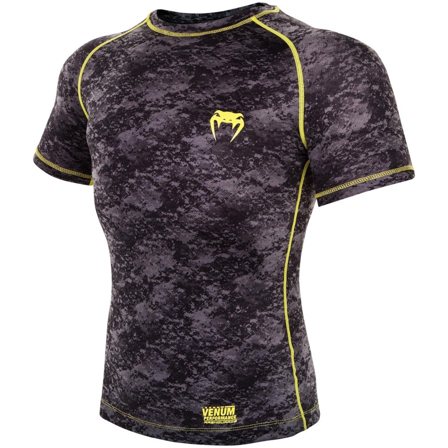 rashguard venum tramo – krótki rękaw – czarno-żółty