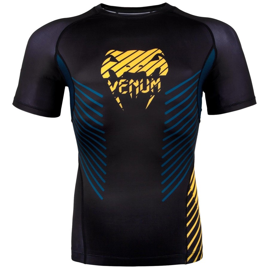 rashguard venum plasma – krótki rękaw – czarno-żółty
