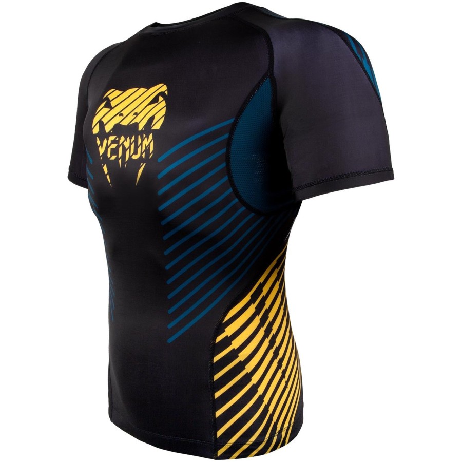 rashguard venum plasma – krótki rękaw – czarno-żółty