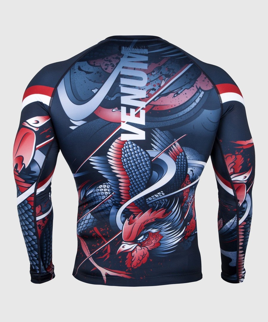 rashguard venum rooster – długie rękawy – granatowypomarańczowy