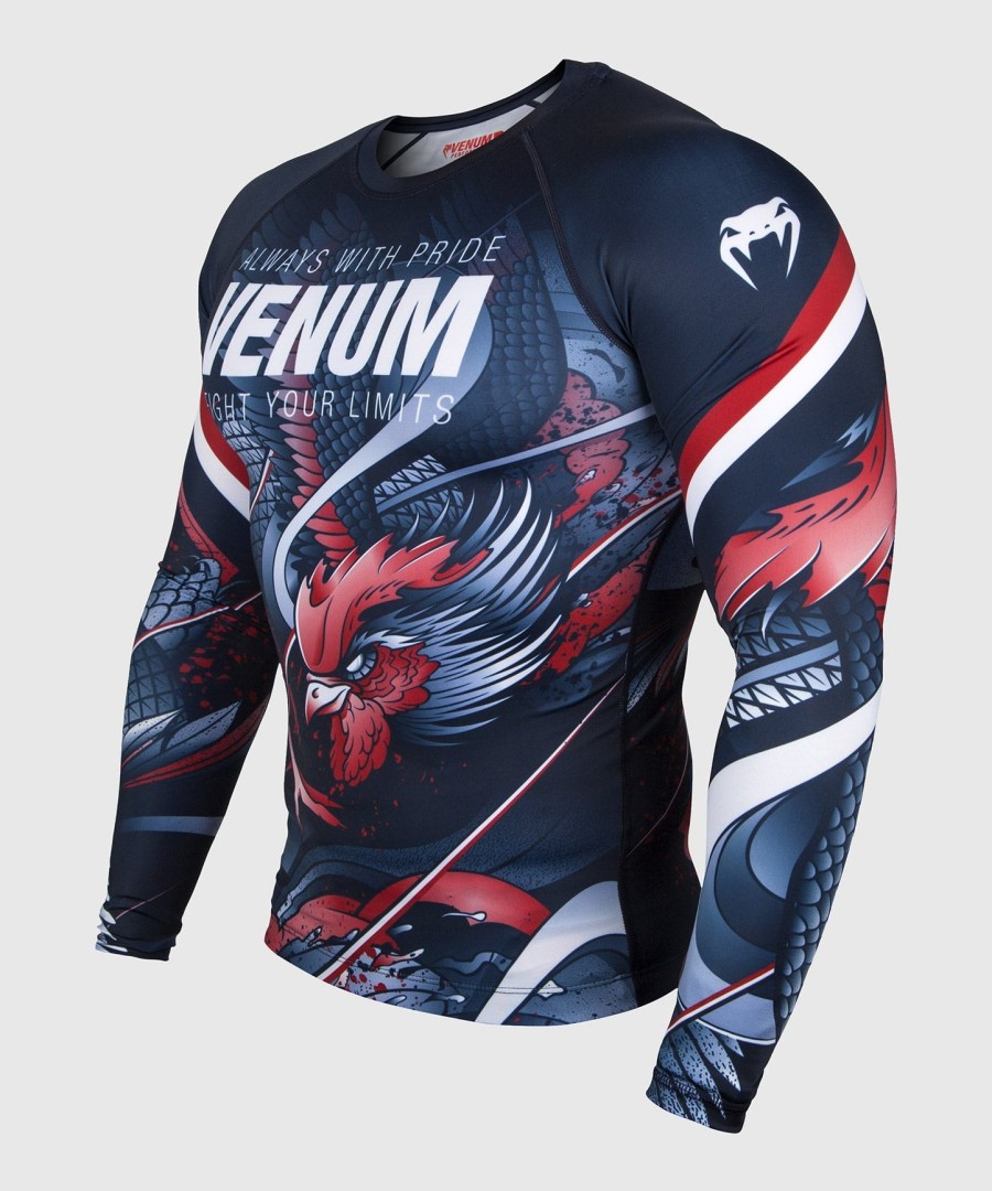 rashguard venum rooster – długie rękawy – granatowypomarańczowy