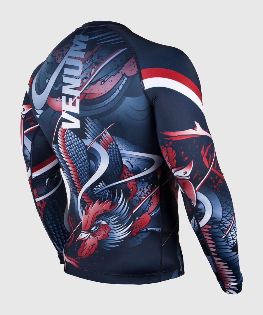 rashguard venum rooster – długie rękawy – granatowypomarańczowy