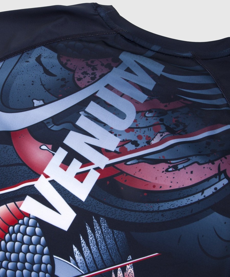 rashguard venum rooster – długie rękawy – granatowypomarańczowy