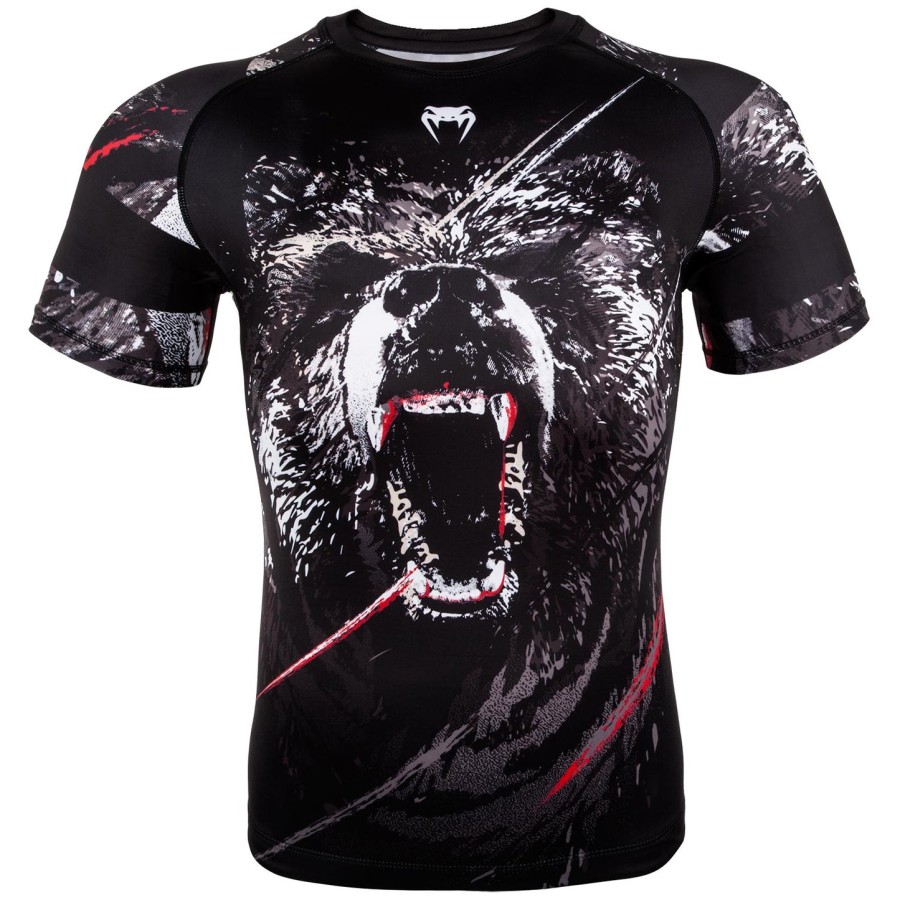 rashguard venum grizzli – krótki rękaw – czarno-biały