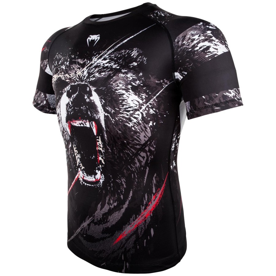 rashguard venum grizzli – krótki rękaw – czarno-biały