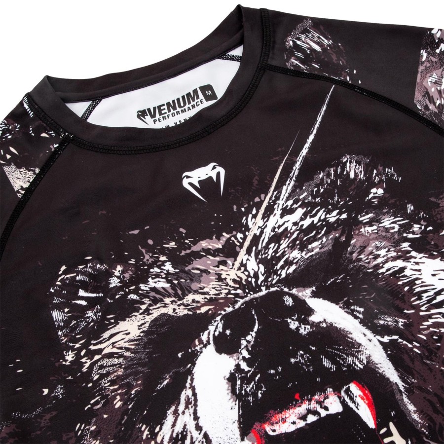 rashguard venum grizzli – krótki rękaw – czarno-biały