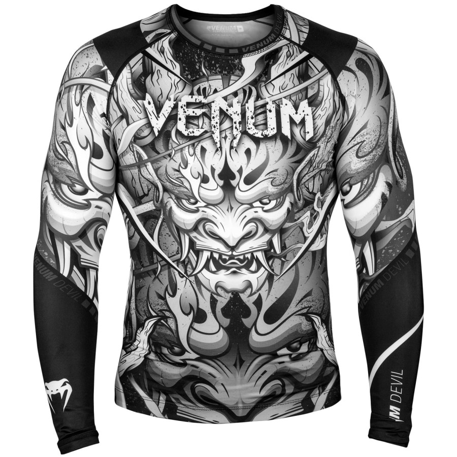 rashguard venum devil – długie rękawy – białyczarny