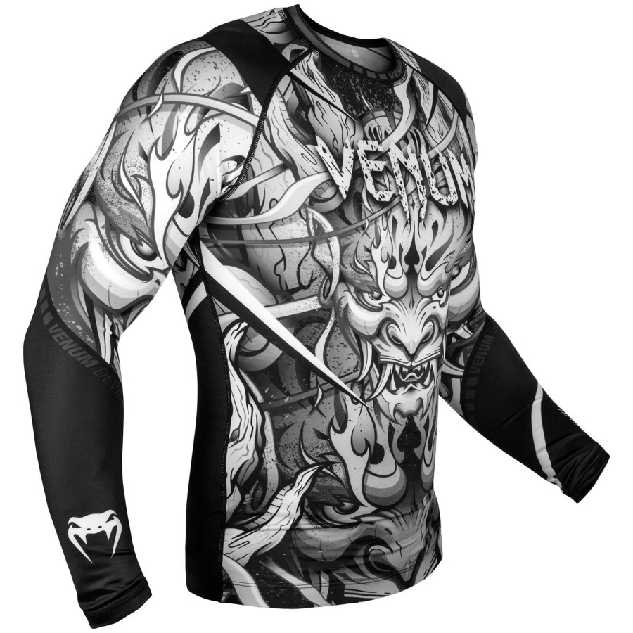 rashguard venum devil – długie rękawy – białyczarny