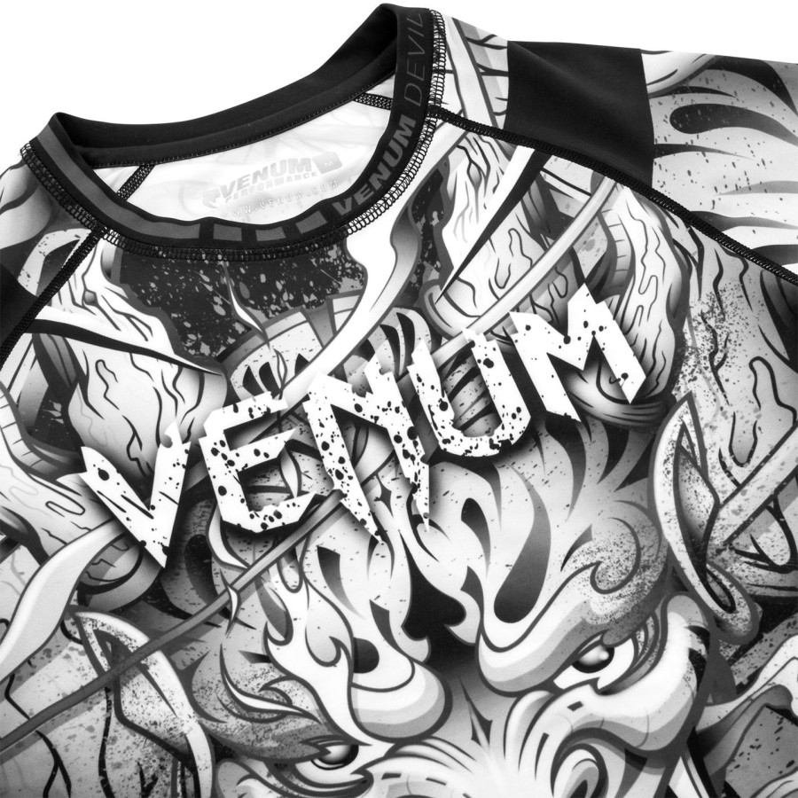 rashguard venum devil – długie rękawy – białyczarny