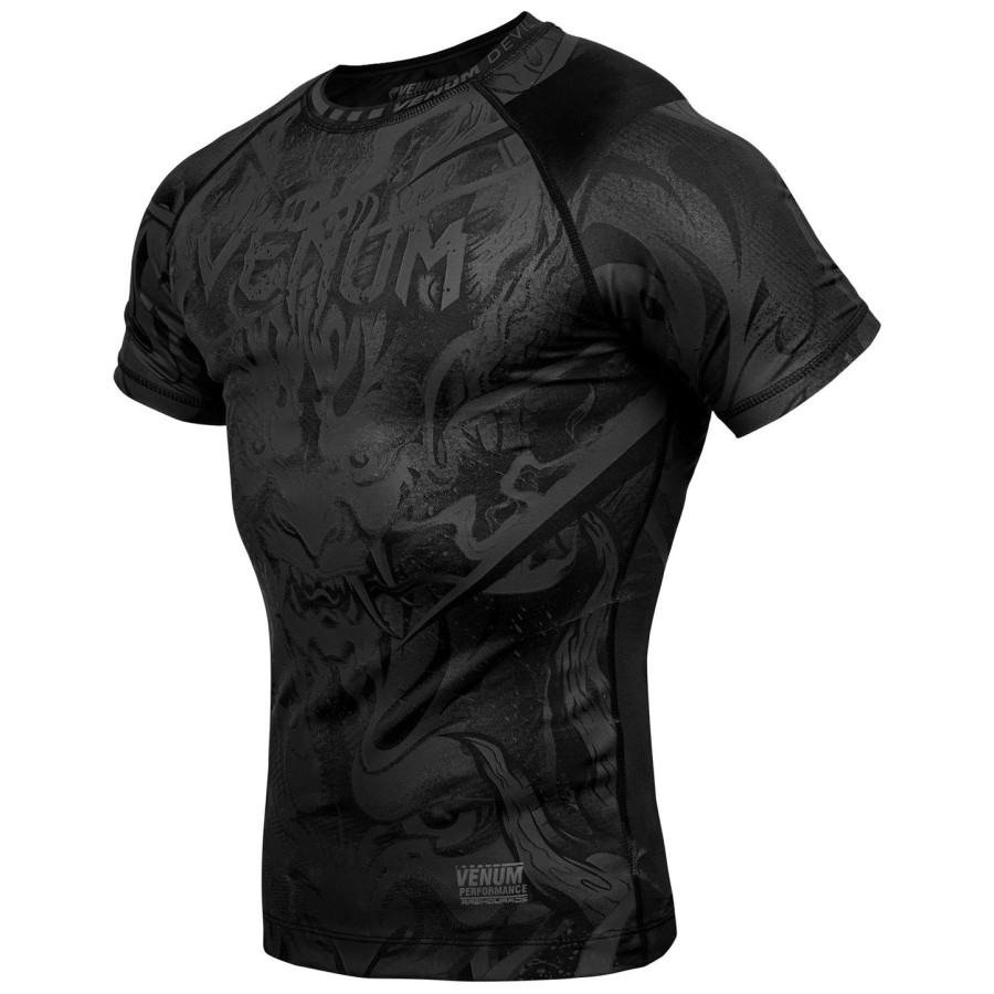 rashguard venum devil – krótki rękaw – czarnyczarny
