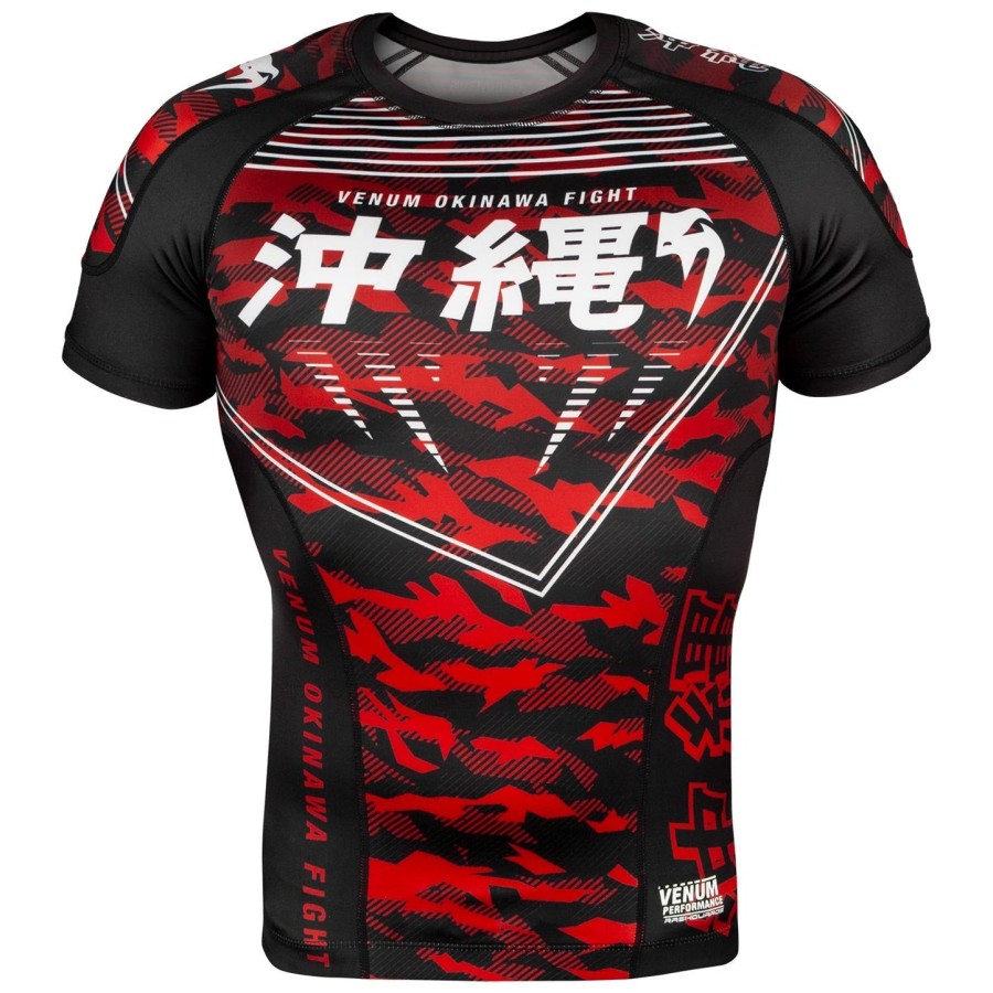 rashguard venum okinawa 2.0 – krótki rękaw – czarno-biało-czerwony