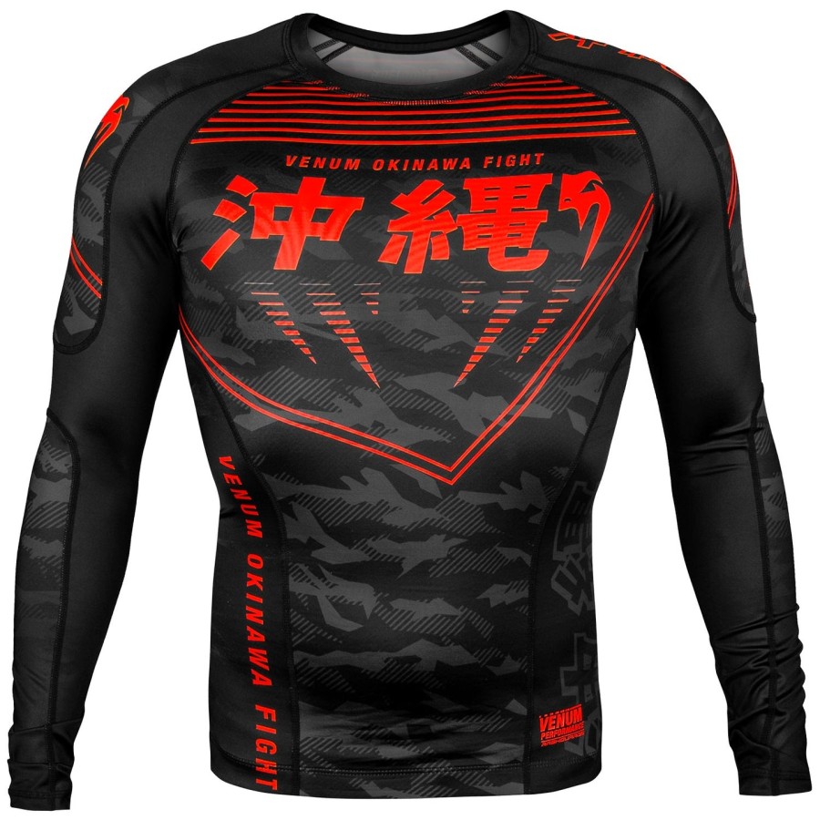 rashguard venum okinawa 2.0 – długie rękawy – czarno-czerwony