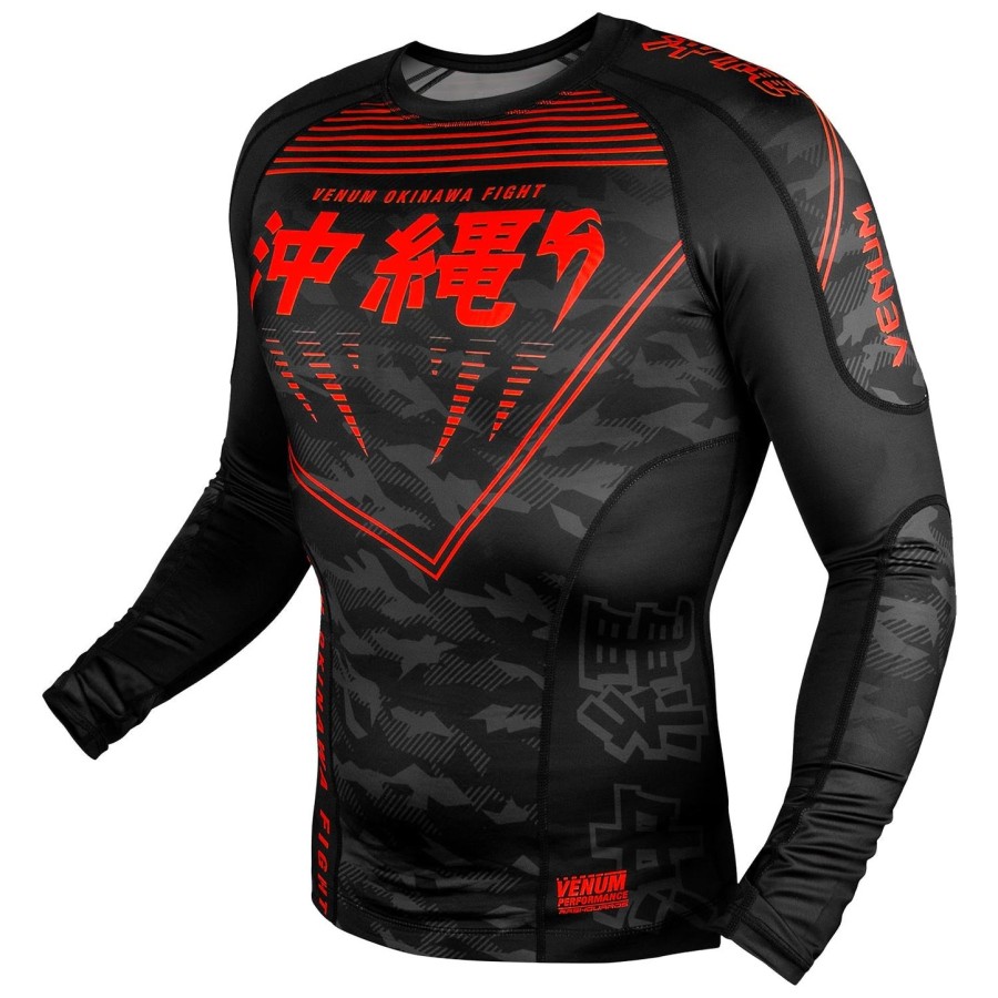 rashguard venum okinawa 2.0 – długie rękawy – czarno-czerwony