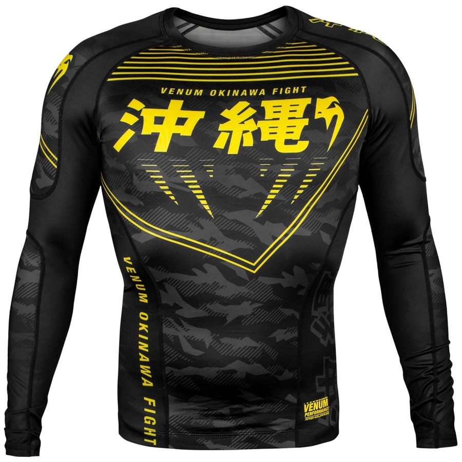 rashguard venum okinawa 2.0 – długie rękawy – czarnyŻółty