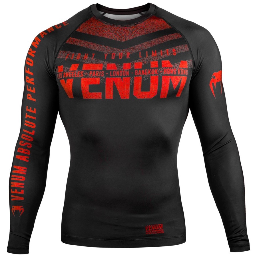rashguard venum signature – długie rękawy – czarno-czerwony