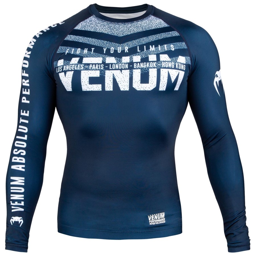 rashguard venum signature – długie rękawy – granatowybiały