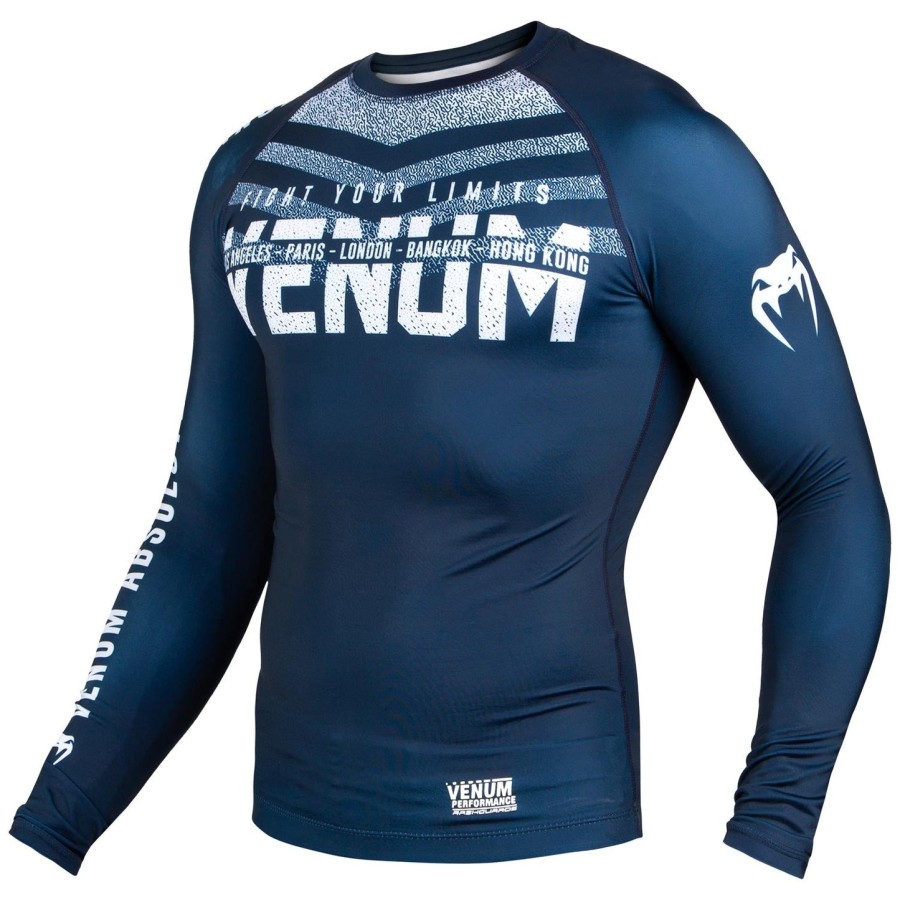 rashguard venum signature – długie rękawy – granatowybiały
