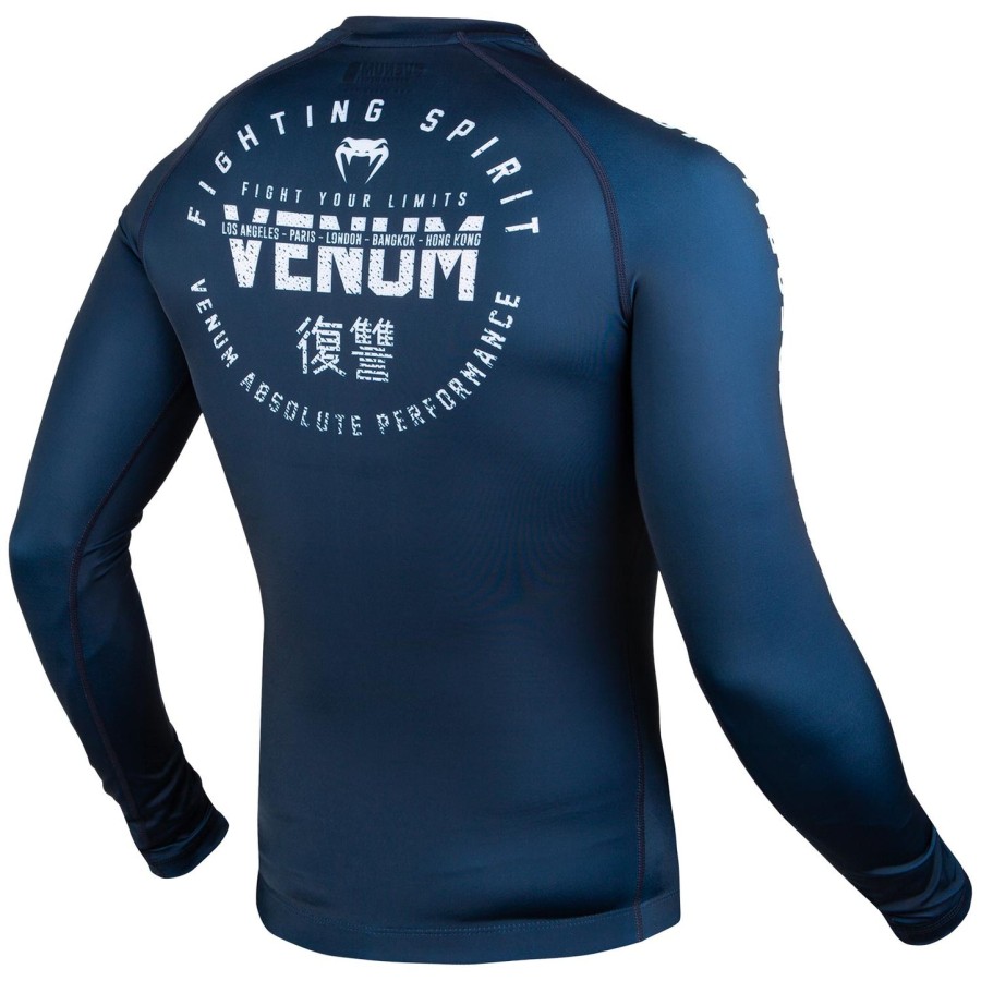rashguard venum signature – długie rękawy – granatowybiały