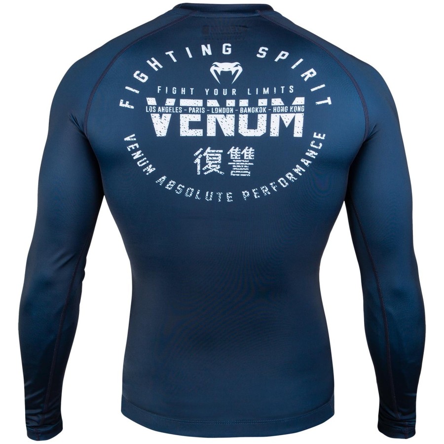 rashguard venum signature – długie rękawy – granatowybiały