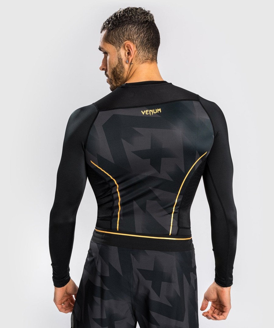 rashguard venum razor z długim rękawem – czarno-złoty