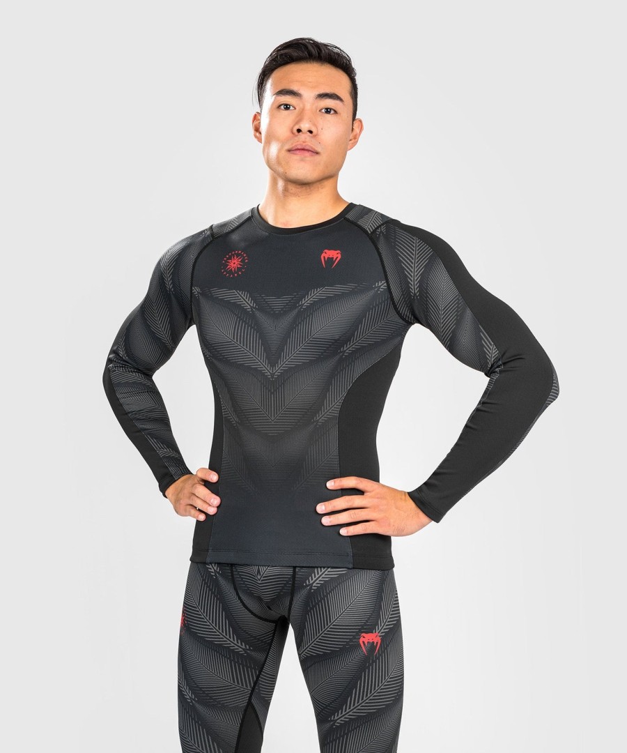 rashguard venum phantom z długim rękawem – czarno-czerwony