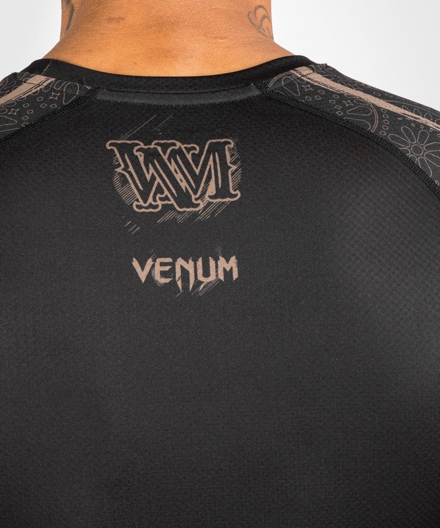venum santa muerte dark side - rashguard z długim rękawem - czarnybrązowy