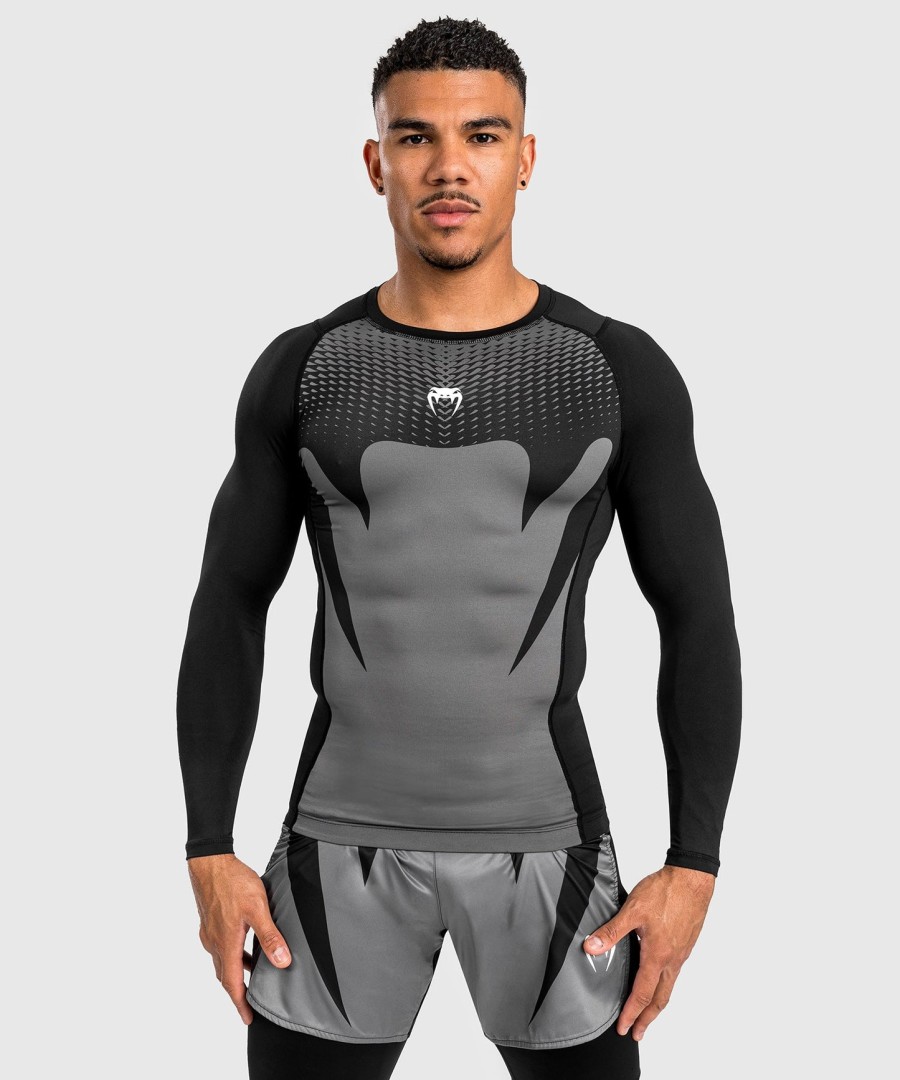 rashguard venum attack z długim rękawem dla mężczyzn – czarno-szary