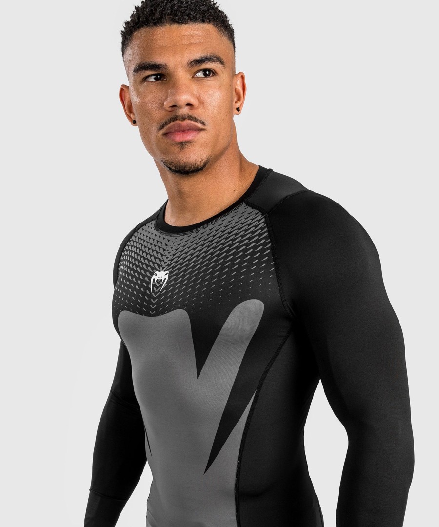 rashguard venum attack z długim rękawem dla mężczyzn – czarno-szary