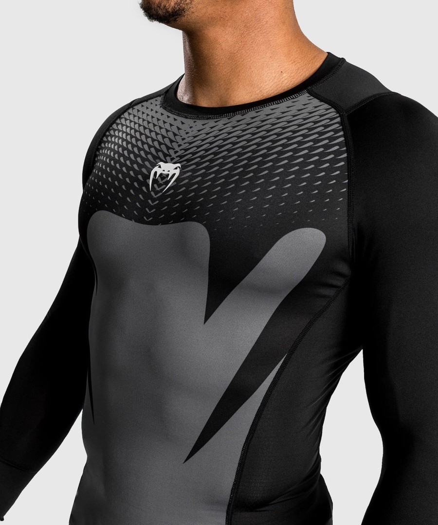 rashguard venum attack z długim rękawem dla mężczyzn – czarno-szary