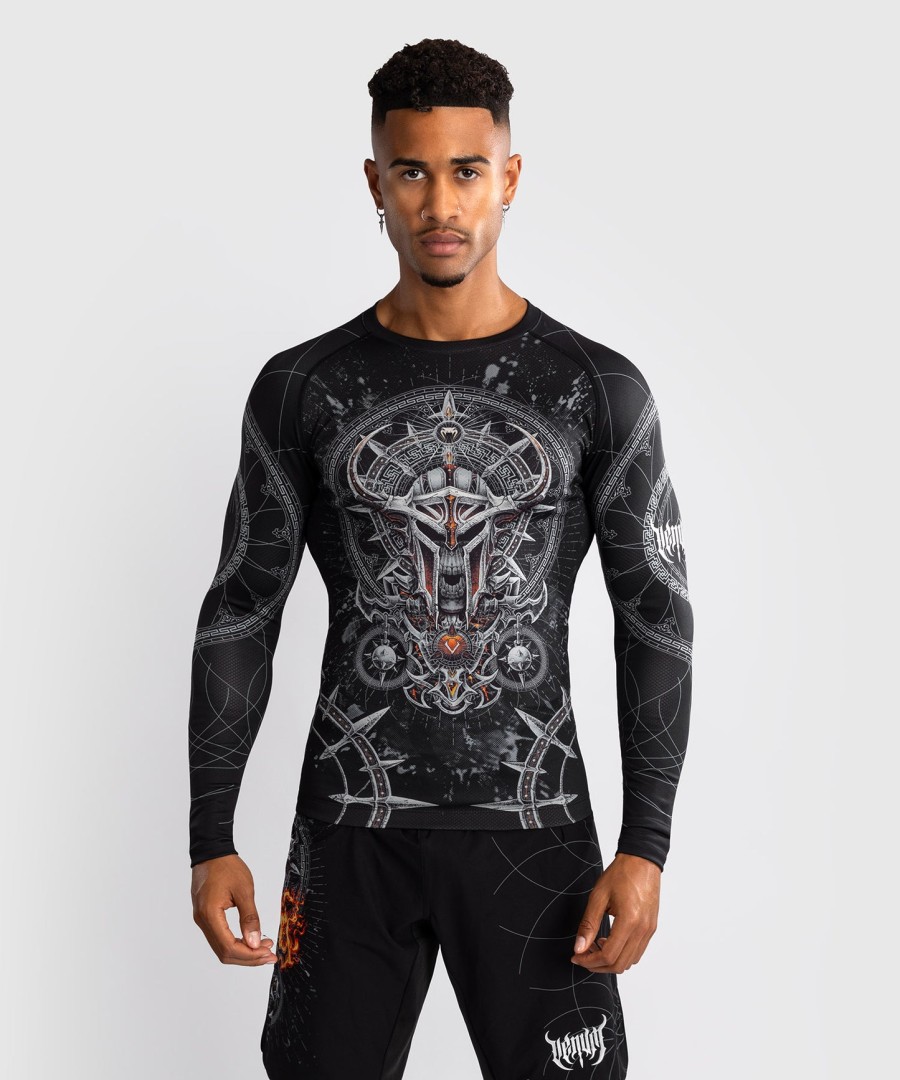 rashguard venum gladiator 5.0 z długim rękawem dla mężczyzn – czarno-srebrny