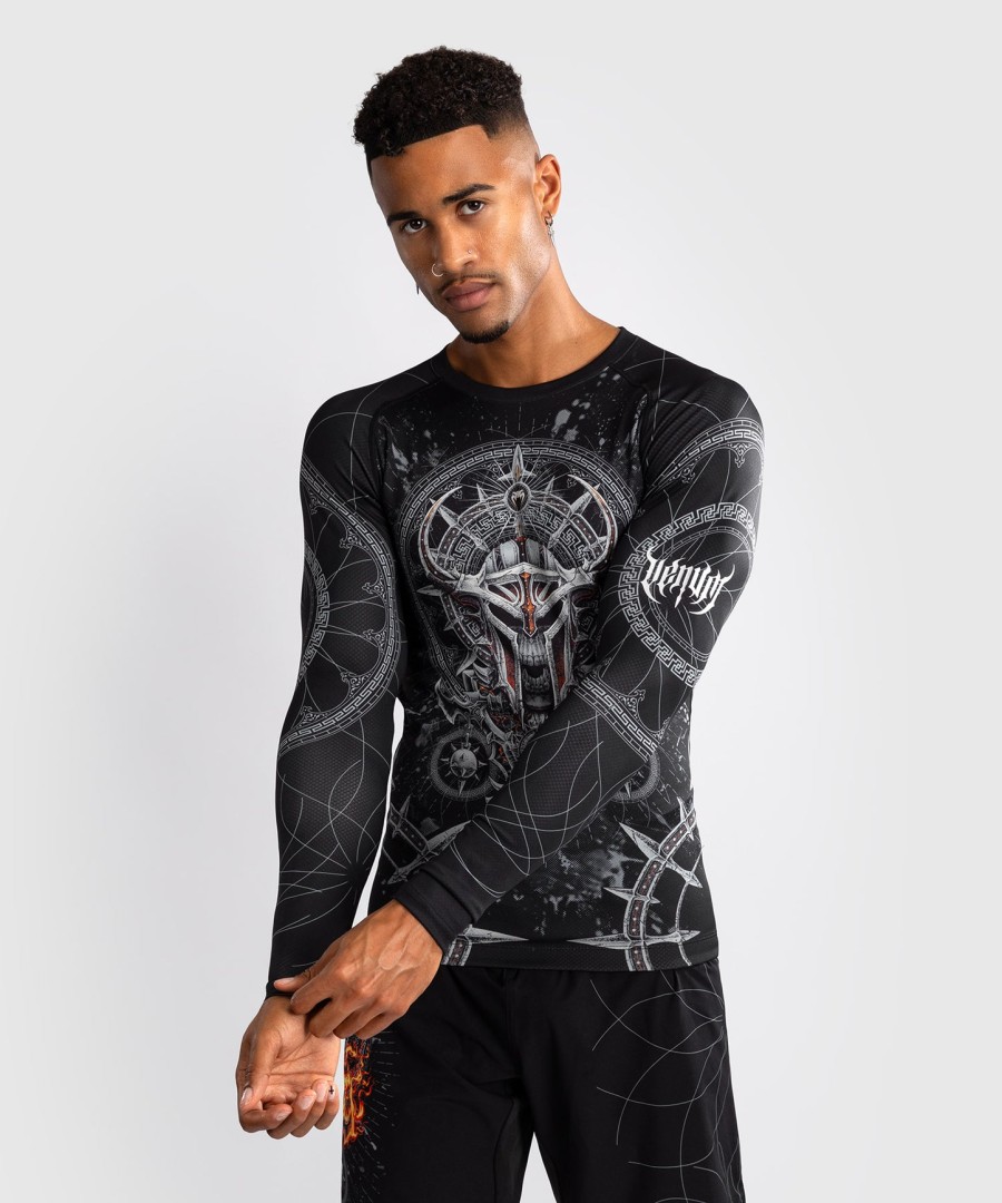 rashguard venum gladiator 5.0 z długim rękawem dla mężczyzn – czarno-srebrny